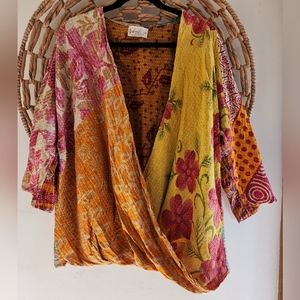 Kantha Bae Upcycled Crossfront Top